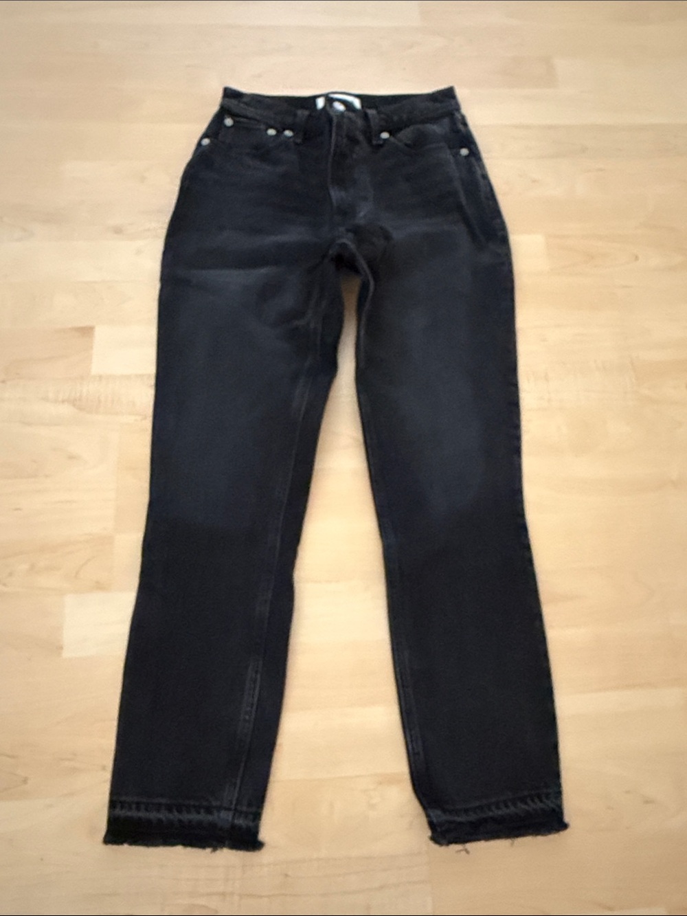 Abercrombie & Fitch The Skinny High Rise Black Straight Leg Jeans 27/4 R